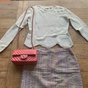 Ted Baker White Scallop Bottom Sweater